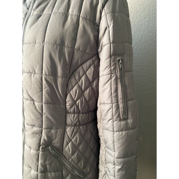 Totes Puffer Coat Weather Stoppers Women M Gray Faux Fur Hood Parka Jacket - Picture 14 of 16